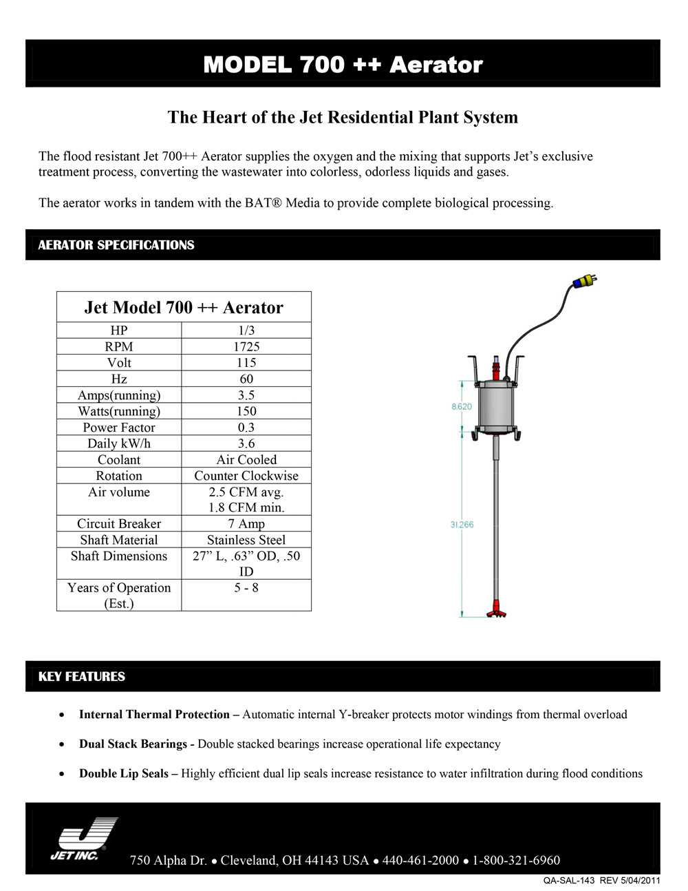 Model 700+ Aerator document image